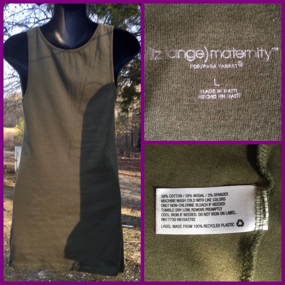 Olive Maternity Tank, sz L ? - Picture 2 of 4